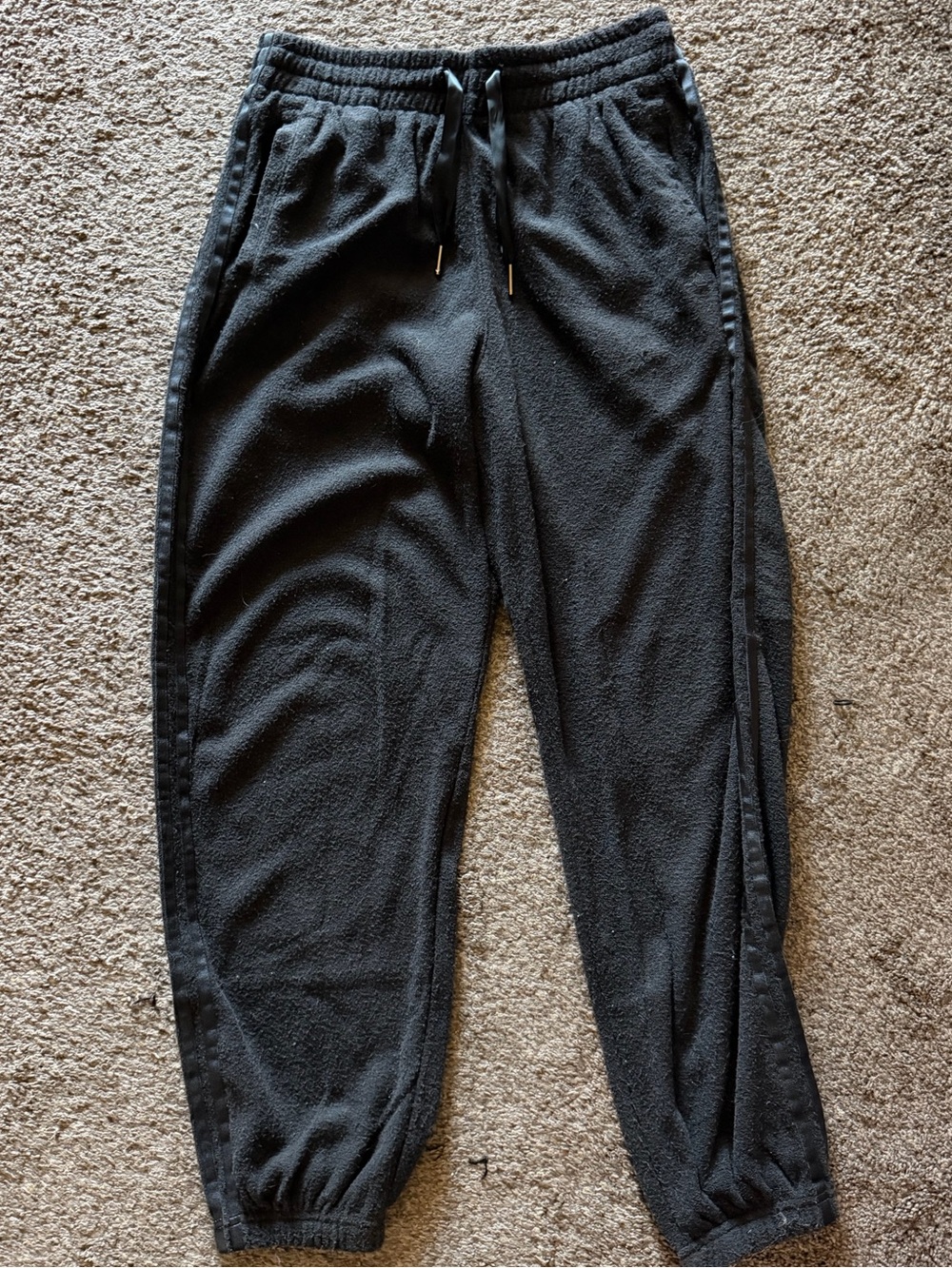 Adidas Black Terry Cloth Jogger Sweatpants